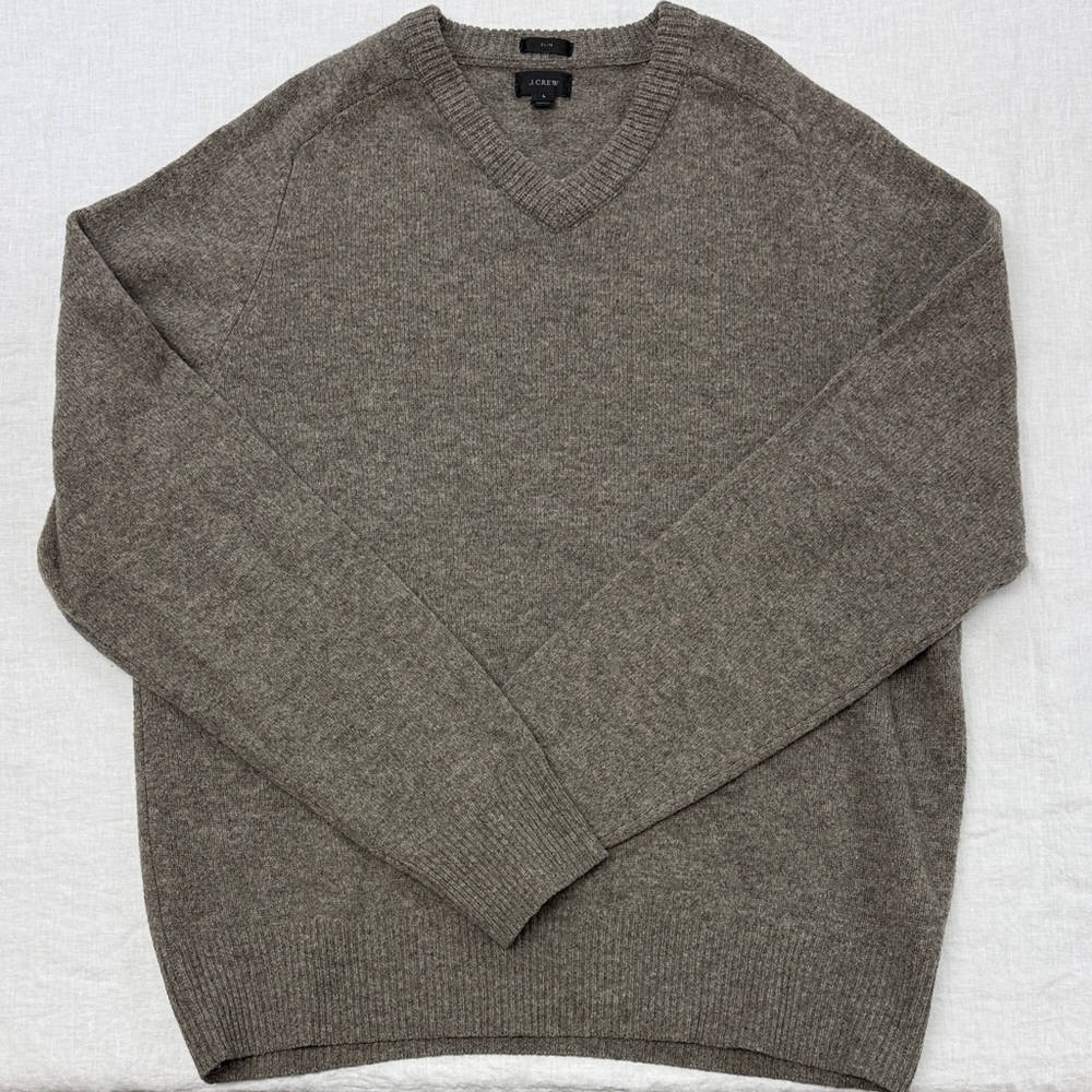 J. Crew Men's Brown V-Neck Sweater